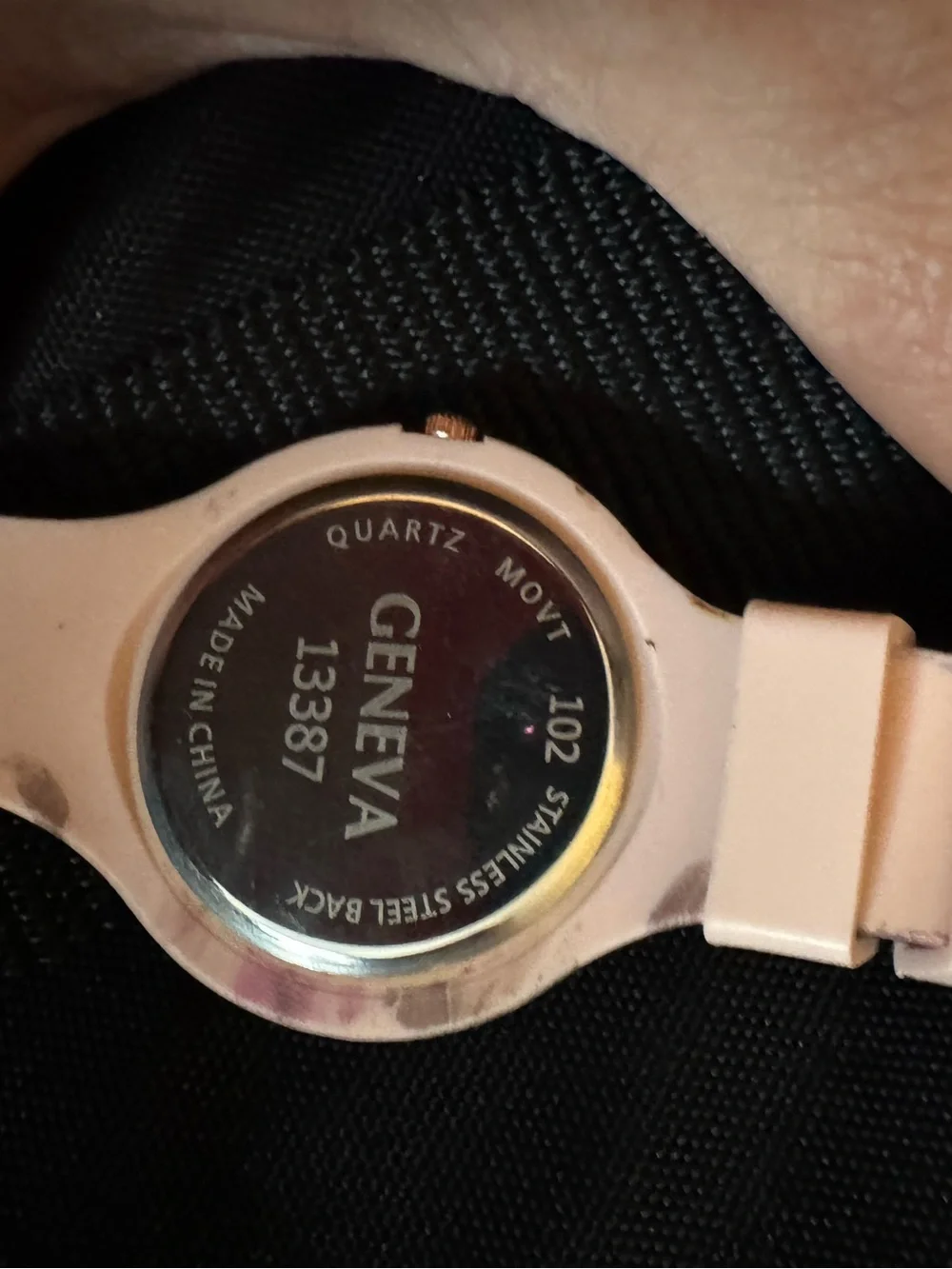 Geneva Rose-Gold Accent Floral Silicone Watch